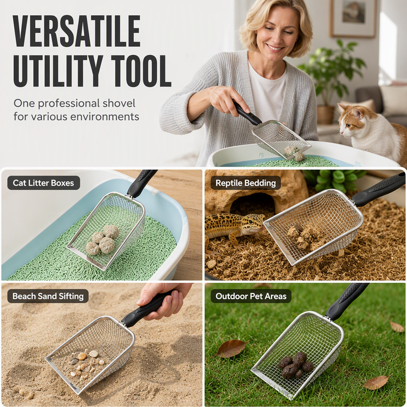⏳🔥LIMITED-TIME 50% OFF! ⏰Fine Mesh Metal Cat Litter Scoop – Professional Stainless Steel, Rapid Sifting & Ergonomic Non-Slip Handle ✨