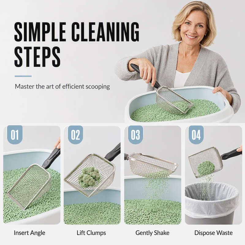 ⏳🔥LIMITED-TIME 50% OFF! ⏰Fine Mesh Metal Cat Litter Scoop – Professional Stainless Steel, Rapid Sifting & Ergonomic Non-Slip Handle ✨