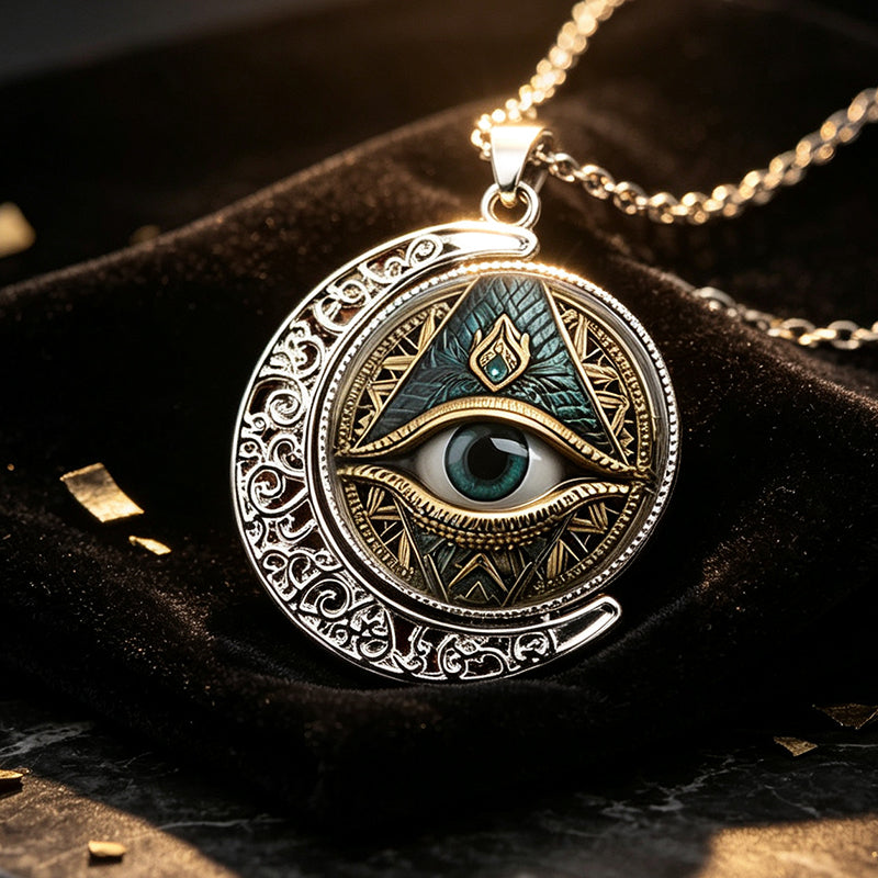 Vintage All Seeing Eye Pendant Necklace