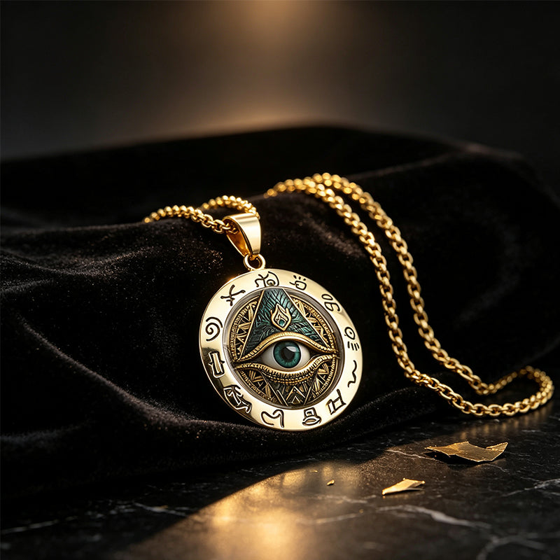 Vintage All Seeing Eye Pendant Necklace