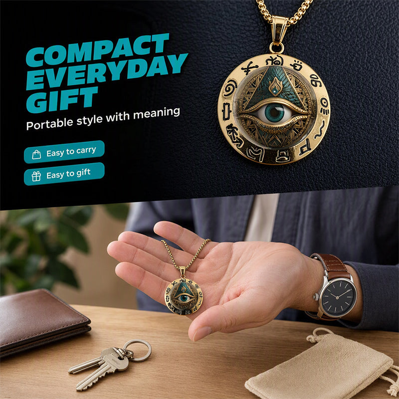 Vintage All Seeing Eye Pendant Necklace