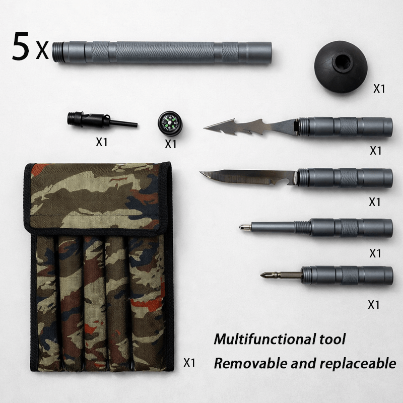 Terozi™ Tactical Trekking Staff — Detachable Survival System