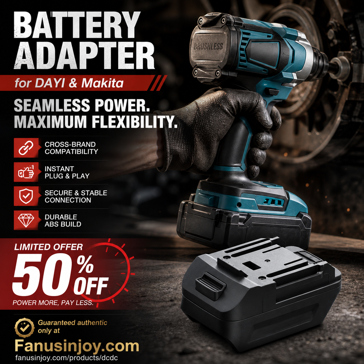🏭Factory Direct 50% Off！🔋 Professional tools boost efficiency by 80%！🛠️Battery Adapter for DAYI & Makita